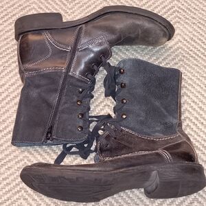 KENNETH COLE REACTION Charcoal Distressed Leather Zip Up Boot Men's SZ 9